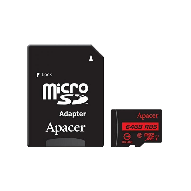 Карта пам'яті Apacer microSD 64GB R85 (AP64GMCSX10U5-R)